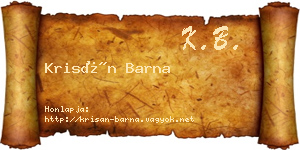 Krisán Barna névjegykártya